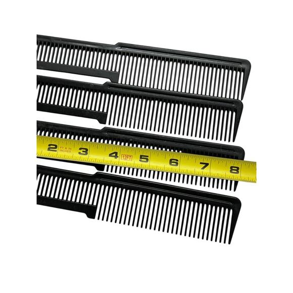 Lot of 12 Assorted Mens Barber Combs Black - Picture 8 of 12